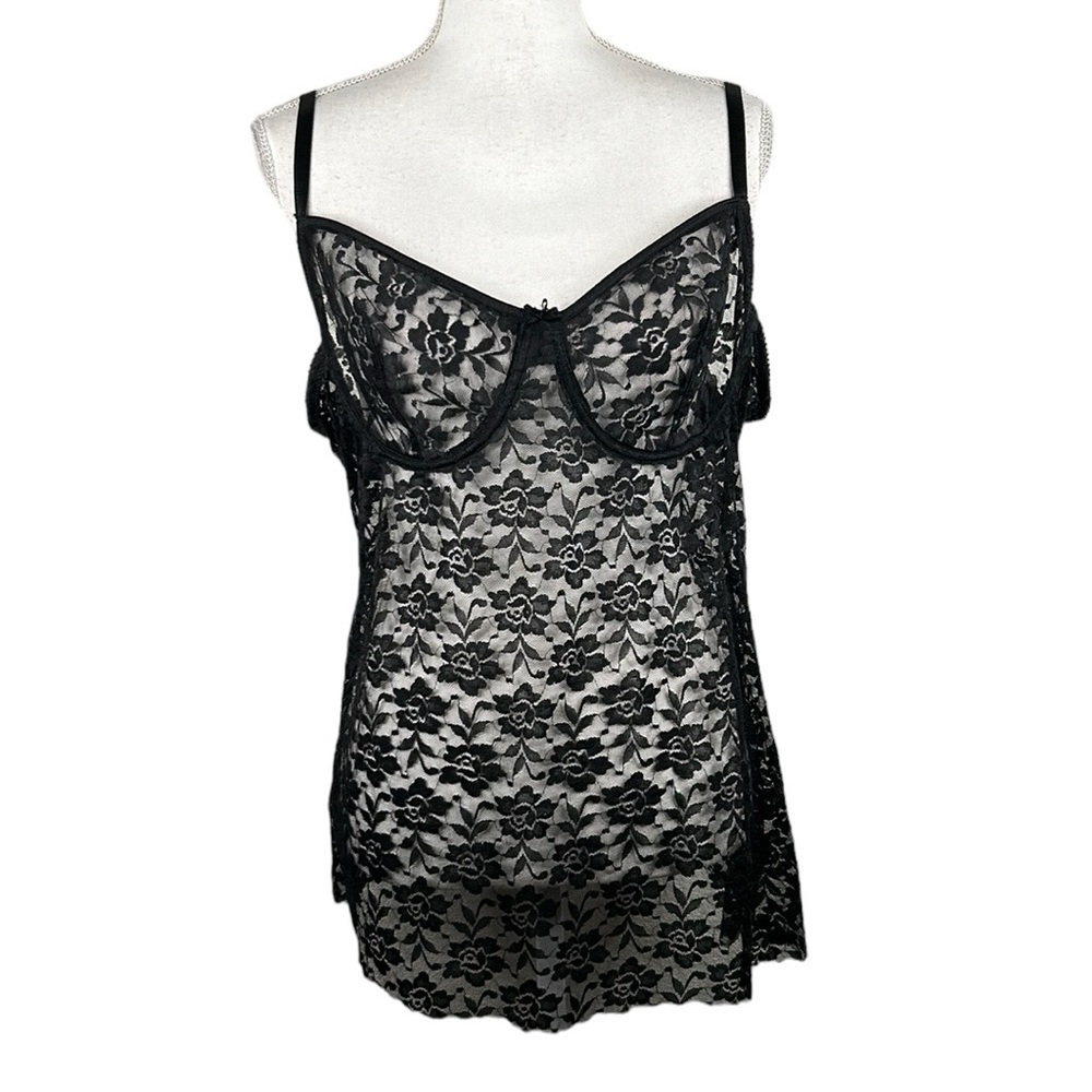 Rampage Intimates Black Lace Adjustable Strap Lingerie Top Size 3X